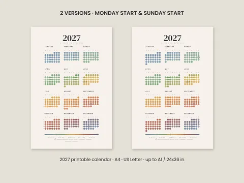 2027, A Year in Seasons: the artwork, shown flat