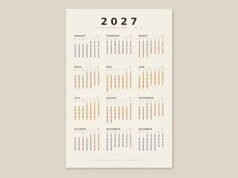 2027, A Year of Daylight: the artwork, shown flat