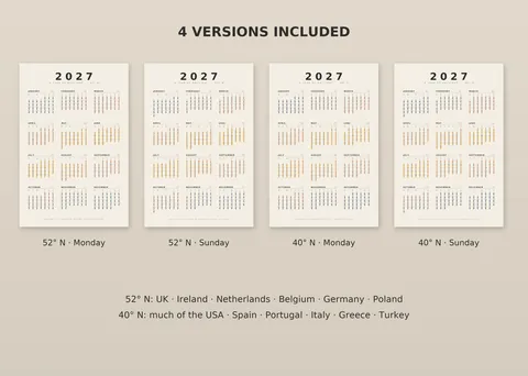 2027, A Year of Daylight shown in a room (illustrative mockup, frame not included)