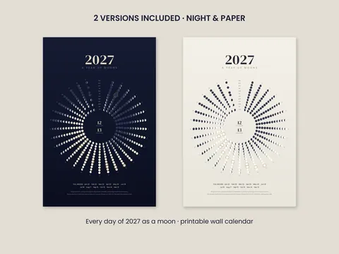 2027, A Year of Moons: the artwork, shown flat
