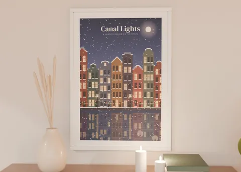 Canal Lights shown in a room (illustrative mockup, frame not included)