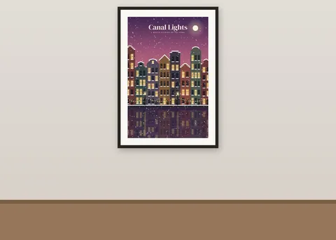 Canal Lights shown in a room (illustrative mockup, frame not included)