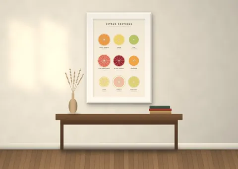 Citrus Sections shown in a room (illustrative mockup, frame not included)