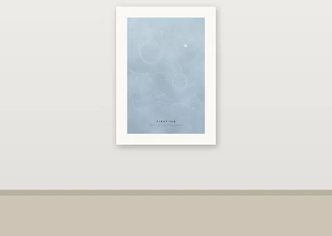 First Ice shown in a room (illustrative mockup, frame not included)
