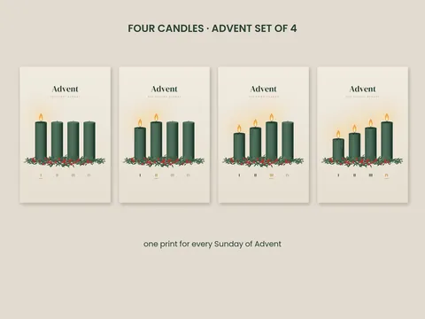 Four Candles: the artwork, shown flat