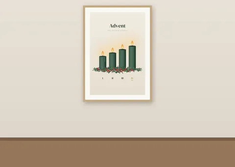 Four Candles shown in a room (illustrative mockup, frame not included)