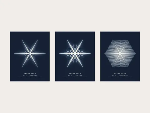 Grown Snow: all prints in the set, shown flat without frames