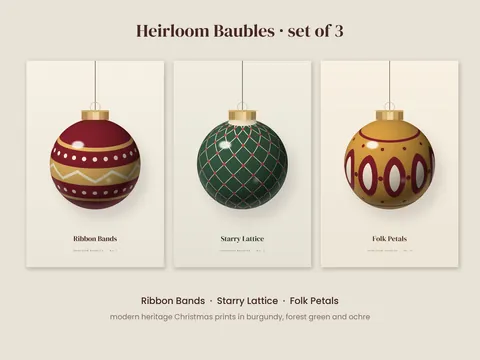 Heirloom Baubles: the artwork, shown flat