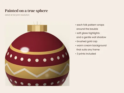 Heirloom Baubles: close-up detail with notes on the design