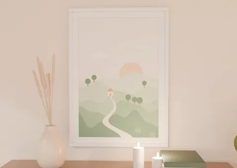 Little Hills shown in a room (illustrative mockup, frame not included)
