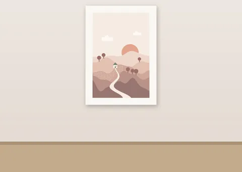 Little Hills shown in a room (illustrative mockup, frame not included)