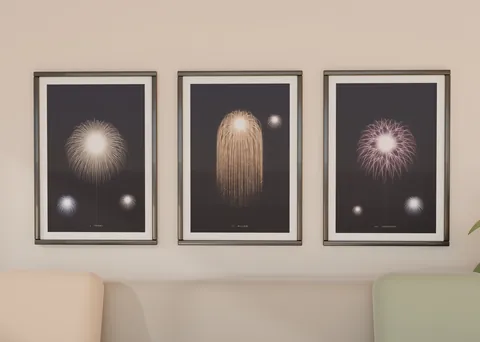 Midnight Bursts shown in a room (illustrative mockup, frame not included)