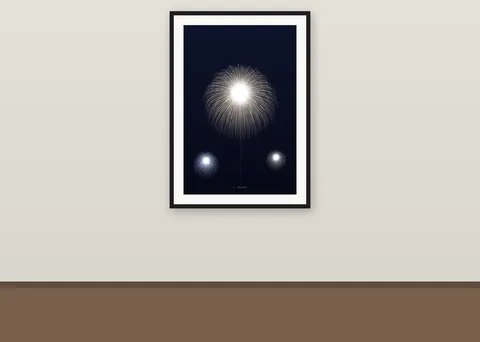 Midnight Bursts shown in a room (illustrative mockup, frame not included)