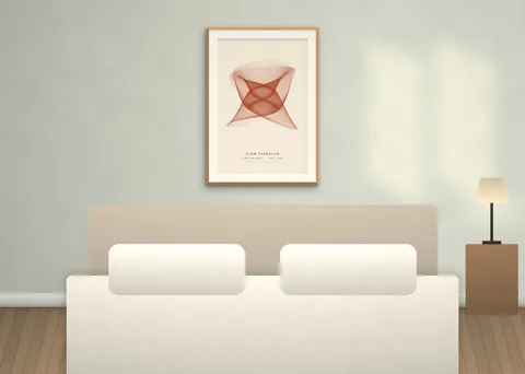 Slow Pendulum shown in a room (illustrative mockup, frame not included)