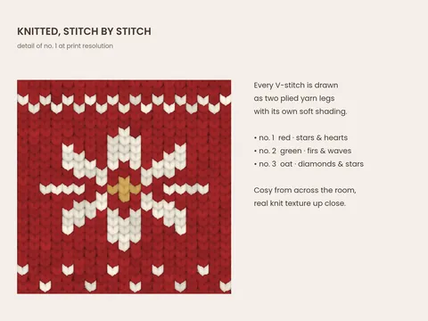 Sweater Weather: close-up detail with notes on the design