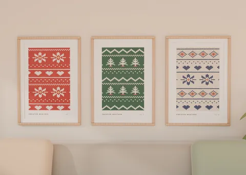 Sweater Weather shown in a room (illustrative mockup, frame not included)