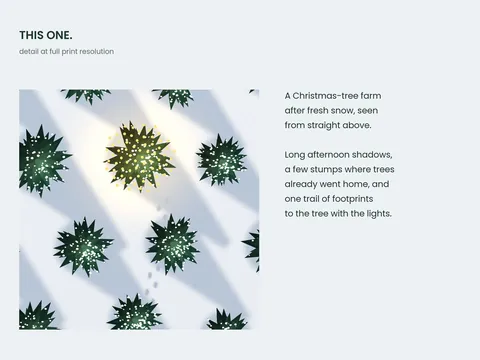 The Chosen Tree: close-up detail with notes on the design