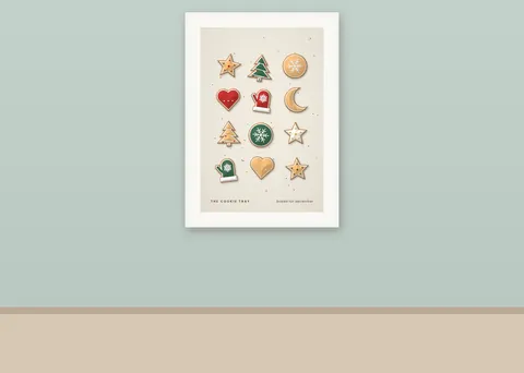 The Cookie Tray shown in a room (illustrative mockup, frame not included)