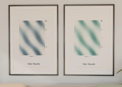 Tide Month shown in a room (illustrative mockup, frame not included)