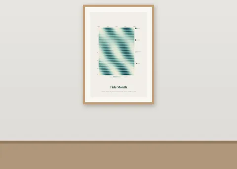 Tide Month shown in a room (illustrative mockup, frame not included)