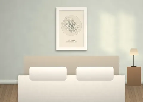 Two Stones shown in a room (illustrative mockup, frame not included)