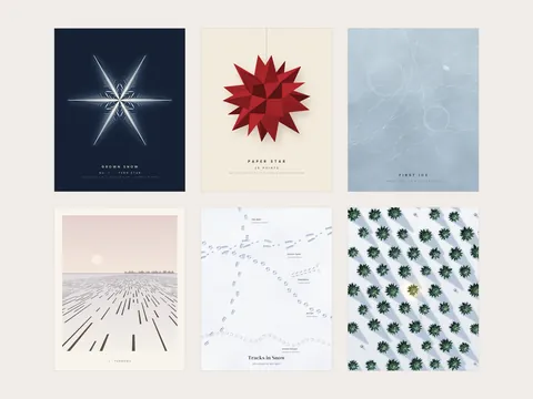 Winter Collection: all prints in the set, shown flat without frames