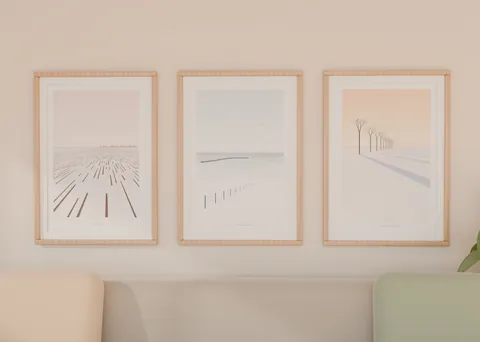 Winter Fields shown in a room (illustrative mockup, frame not included)